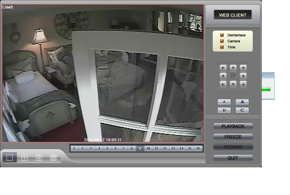 Вид с одной камеры видеорегистратора DVR WebViewer.